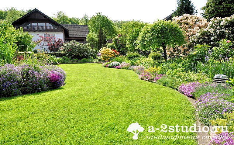 Обустройство газона на даче